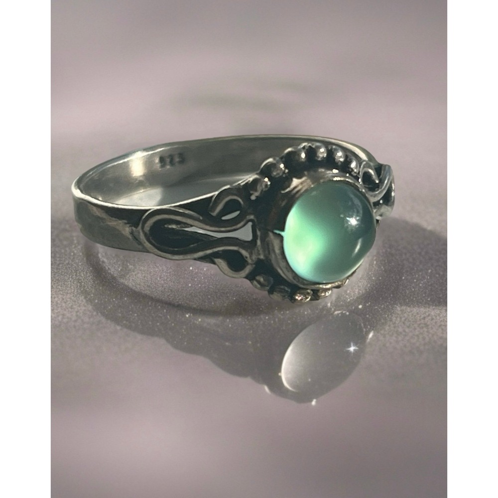 Artisan Chalcedony in 925 boho silver ring size 10 - Picture 8 of 12